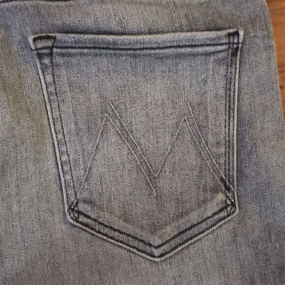 MOTHER Denim Gray Chic Feminine Edgy Streetwear Grunge High Waist Jeans Size 30 - Picture 11 of 13